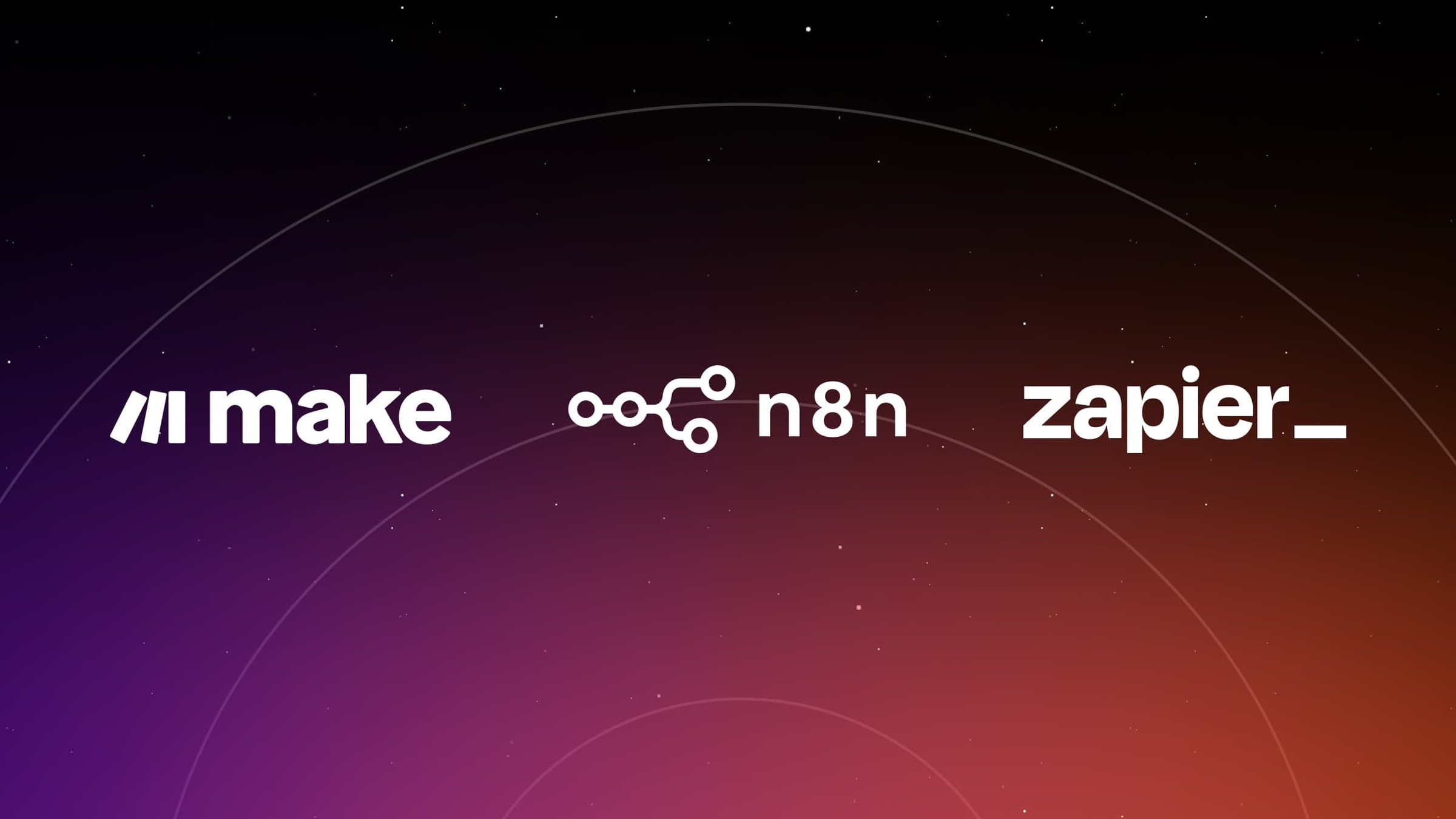 Make, n8n, and Zapier logos side by side