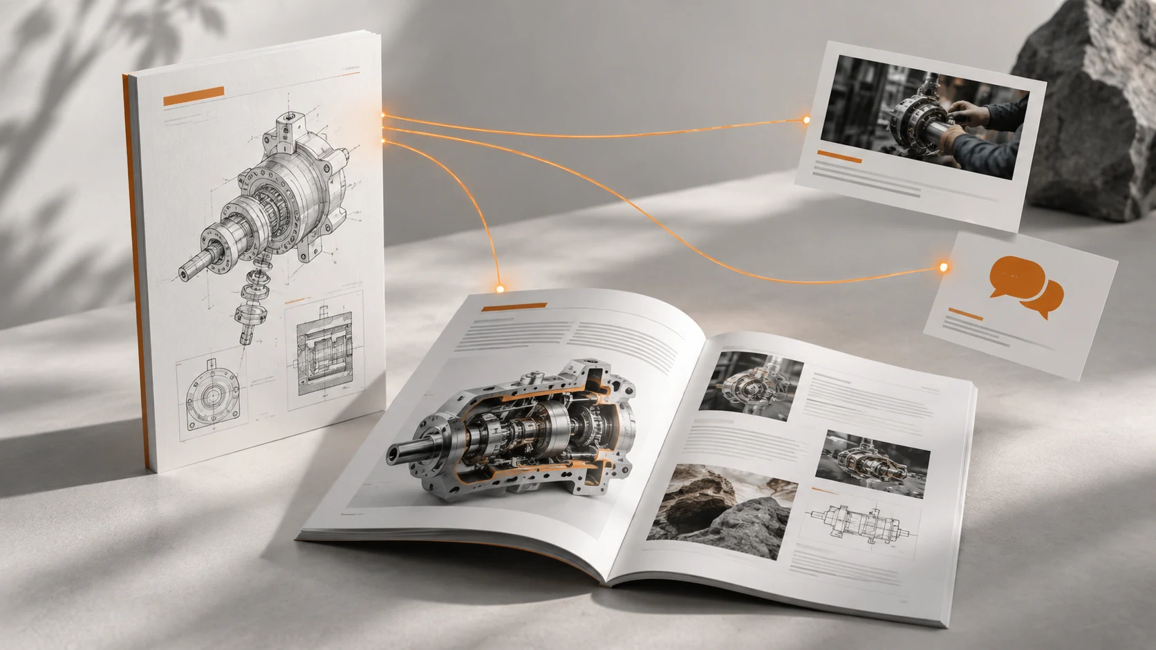 Illustrative technical evidence document adapted into several content formats