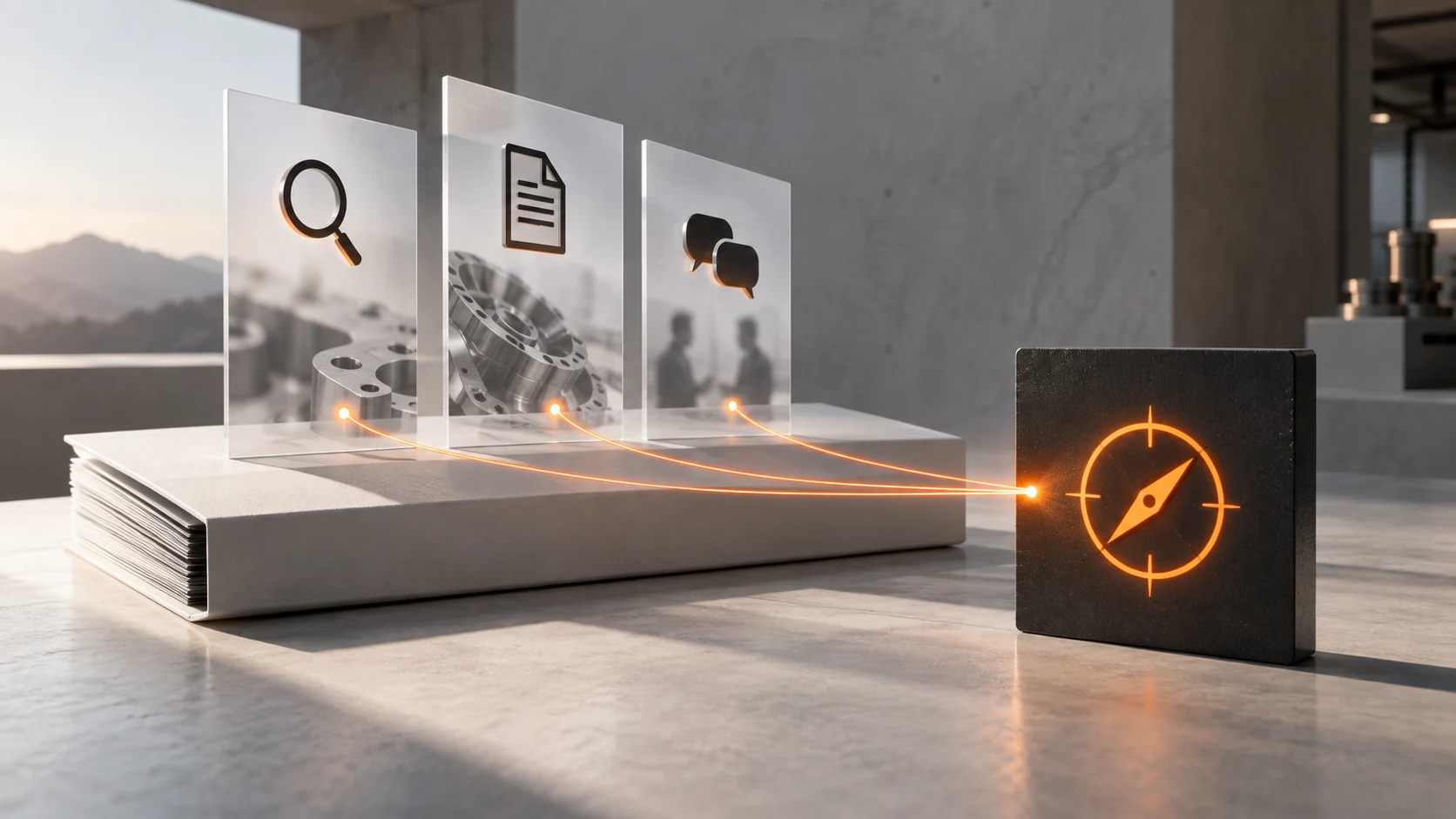 Conceptual marketing evidence portfolio connected to search, content and commercial conversations
