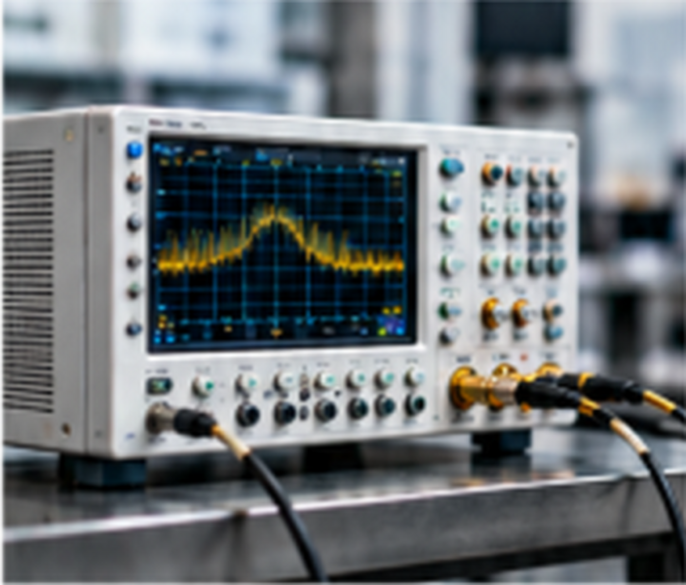 Electronic test instrument displaying measurement traces